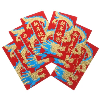 36 Db Boríték Év a Sárkány Pénzt Piros Zsebében Matt Papír Csomagok Aranyos Beborítja a Kínai Új