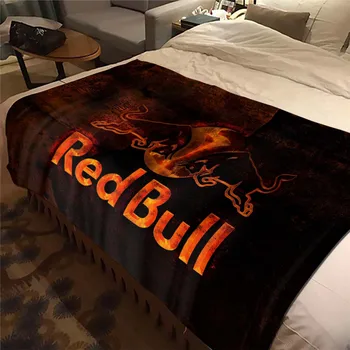 3D-s R-Red Bull Kreatív Logó Flanel Takaró, Meleg Plüss Takarót az Ágy, Nappali, Hálószoba pokrócba Születésnapi Ajándék