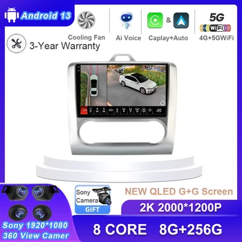 Android 13 Carplay autórádió Ford Focus 2 3 Mk2 Mk3 2004 2005-2011 Auto 4G Multimédia GPS-2 Din-Autoradio Lejátszó Navigáció
