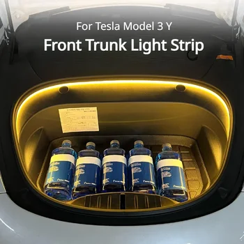 Első Láda Fény Tesla Modell 3 Modell Y X S LED Hangulat Lámpa Csík Frunk Fény Dekorációs Meleg Fehér Ragyogást 2018-2023
