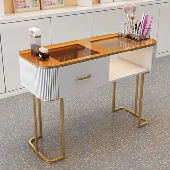 Gyönyörű Manikűr Asztal Por Kabinet Tervező Modern Köröm Táblázat Kereskedelmi Mesa Pra Manikűr Nail Bar Bútor MQ50NT