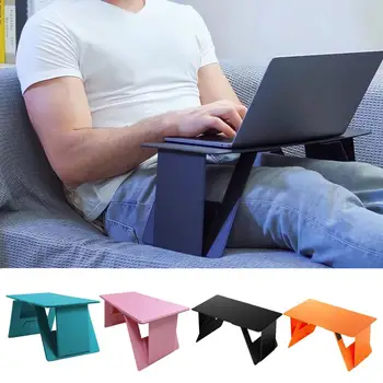 Hamis Bőr, Fa Laptop Állvány Összecsukható Számítógép Támogatja Állvány Állítható Kis Mágneses Laptop Asztal Ágy