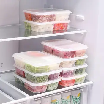Hűtő-Tároló Doboz Négy Rekesz Élelmiszer-Al-Csomagolt Hagyma, Gyömbér, Zöldségek, Köretek Fagyasztott Húst Hűtőben Tároló Doboz