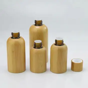 illóolaj üveg 15ml 30ml 50ml üveg üveg, bambusz hatálya alá tartozó üres parfümös üveget kis edényben fedő