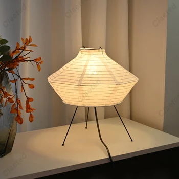 Japán Tervező, asztali Lámpa Wabi-sabi Akari Noguchi Yong LED E27 rizspapír asztali Lámpa Nappali/Modell Szoba Vendéglátó Hálószoba Tanulmány