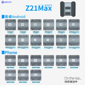 Mijing Z21 MAX Univerzális CPU Reballing Stencil Platform iPhone A8-A17 Android Telefon IC Chip Ültetés Tin Sablon Kellék