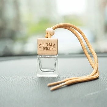 Nagykereskedelmi Lógó Autó Aroma Diffúzor 8ml illatosító autó lóg parfümös üveg, fa sapka