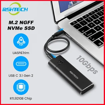 RSHTECH R329 M. 2 NVMe SATA SSD Burkolat USB 3.1/3.2 Gen 2 10 gbps, Hogy NVMe PCIe-s SATA M-Key(B+M Billentyű) Hordozható SSD-Olvasó