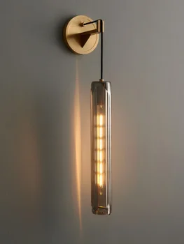 Réz Fali Lámpa Luxus Hálószoba Éjjeli Lámpa Egyszerű Lépcső Szoba Kreatív Zhongshan Nappaliban Televízió Háttér