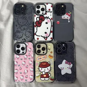 Sanrio Hello Kitty Aranyos Anime Iphone14/15Promax11/12Pro13Xs/xr Esetben Aranyos Rajzfilm Apple védőtok Édes Ajándék, Lányok Játékok