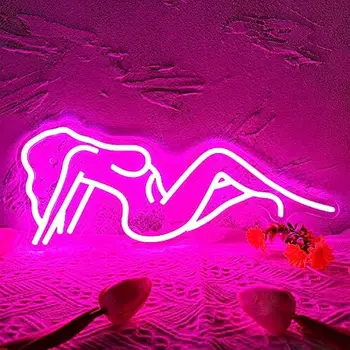 Szexi Nő neonreklám Nő Teste Neon felirat LED Égő Nő Testét Rózsaszín Hálószoba Bar Hotel Esküvő Party LED Neon felirat