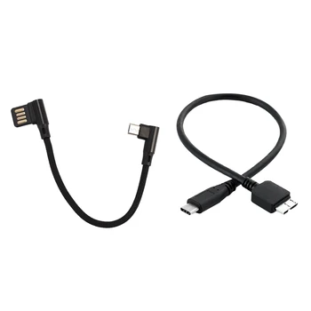 Top Ajánlatok 15Cm Micro-USB 5Pin derékszögben Balra & Telefon V8 & Merevlemez Kábel,USB 3.1 C-Típusú Férfi, Hogy USB 3.0-Mikro-B