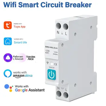 TUYA WIFI Smart Megszakító Teljesítmény Mérés 1P 63A DIN Sín A Smart Home Vezeték nélküli Távirányító Smart Switch Által APP TONGOU