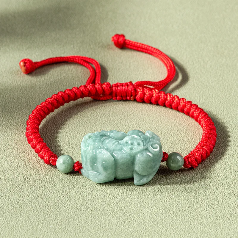 Burmai Jade Pixiu Karkötő Karperec Gyöngy Jadeite Nők Zöld Kő Kő Természetes, Vintage Ékszerek Amulettek Igazi Talizmánok Férfiak