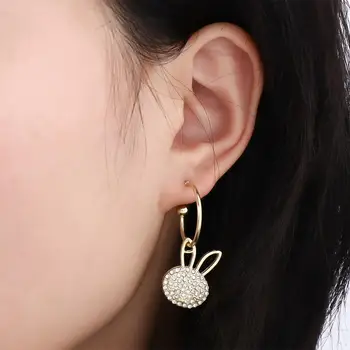 Édes Elegáns Cirkon Aranyos Ezüst Tű Nyúl Fülbevaló Koreai Stílus Fülcsepp Női Fülbevaló Tassel Karika Fülbevaló