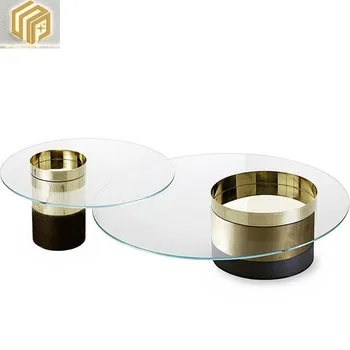 Észak-luxus tea asztal kerek edzett üveg méret kombináció dohányzóasztal villa család a nappaliban kis kerek asztal