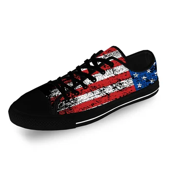 Évjárat Amerikai Zászló USA Alacsony Top Cipők Férfi Női Tinédzser Alkalmi Cipő, Vászon sportcipő Lélegző, Könnyű cipő