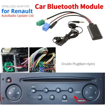 Új Autó Bluetooth Modul AUX Adapter MIKROFON Kihangosító Audio MP3 AUX Adapter Audio Kábel a Renault a Lista Frissítése Rádió